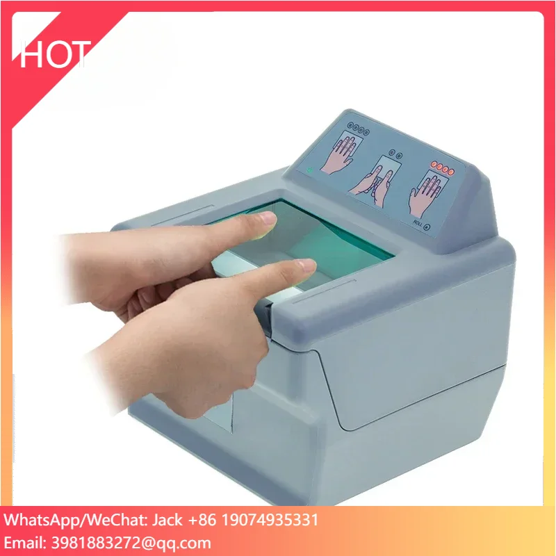 HFSecurity Bio8plus 442 Two Thumb Fingerprint Scanner Live Scan Big Sensor Windows Android Fingerprint Scanner for Government