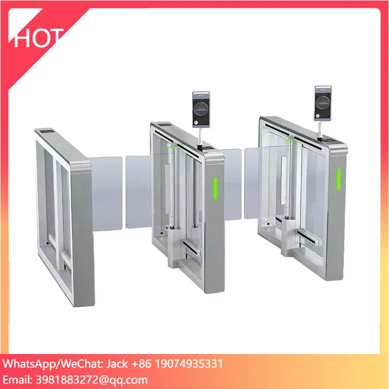 High Security Auto Fast Speed Swing Barrier Gate Fingerprint Access Control Turnstiles Factory Entrance People Counting Feature