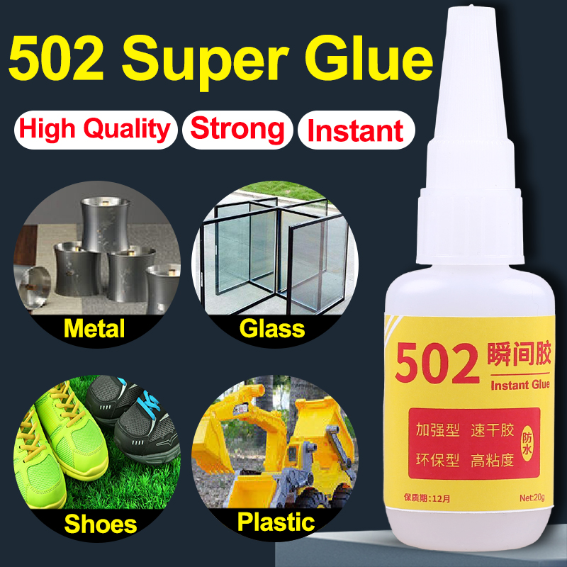 Universal Super 502 Instant Glue Extra Strong Waterproof Cyanoacrylate Contact Adhesive Seconds Fast Wood Craft Plastic Leather
