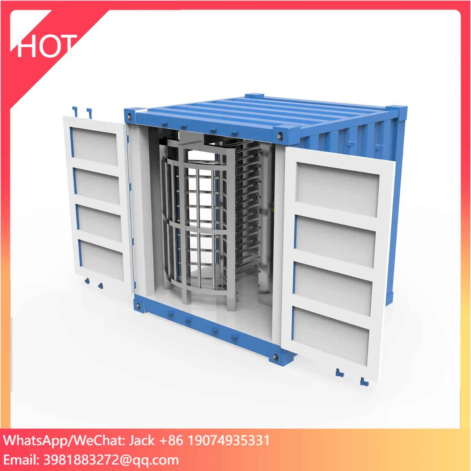 Industrial Container Turnstile For Secure Site Access With RFID And Fingerprint Recognition