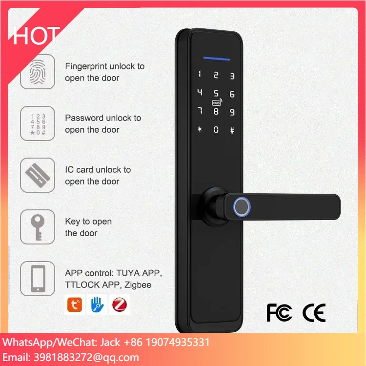 ANG Smart Intelligent Door Locks For Front Door Wi-Fi Zigbee Cerraduras Inteligentes