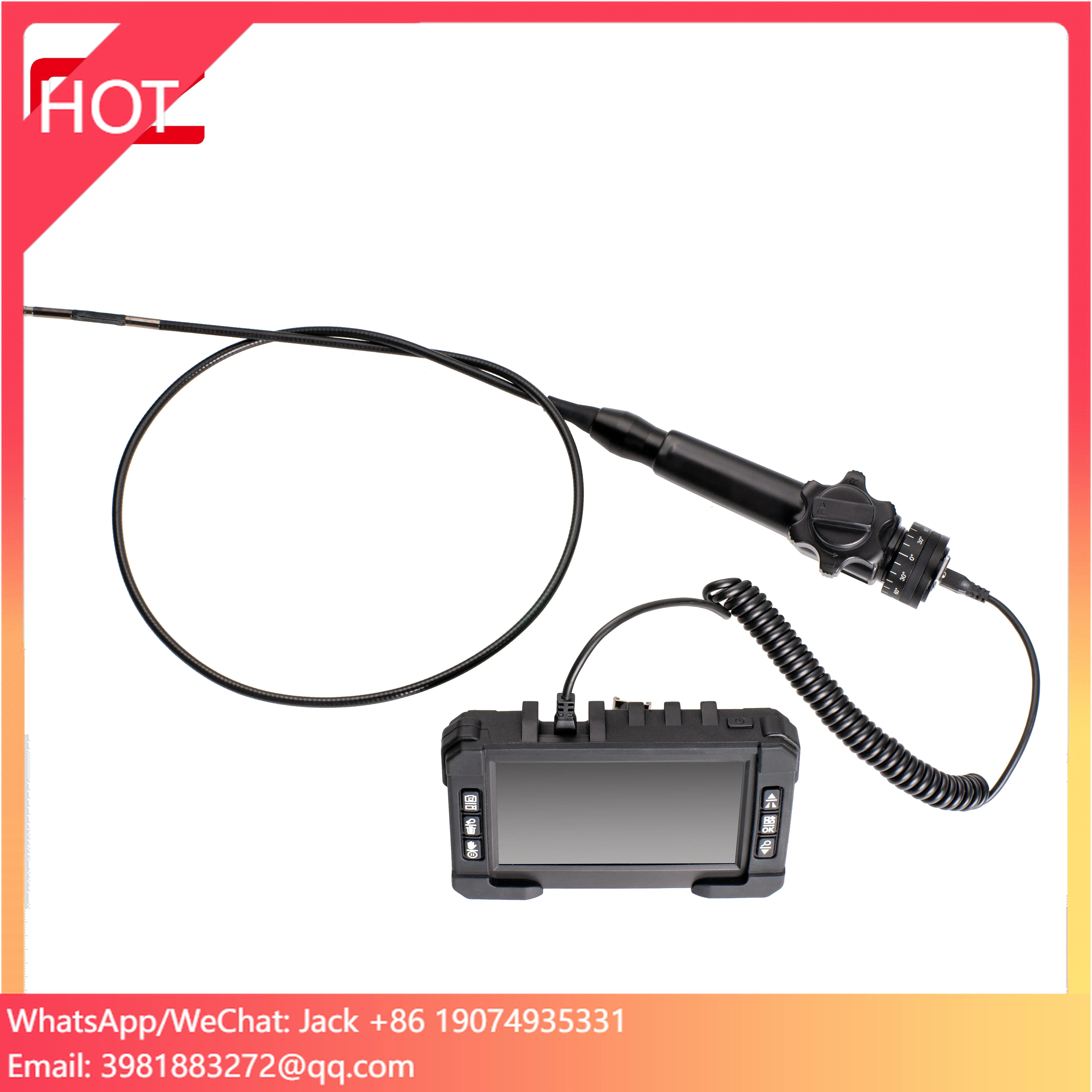 Qyteco Portable and Convenient to Use 5&#039;&#039; TFT Display Two-way Articulating Borescope