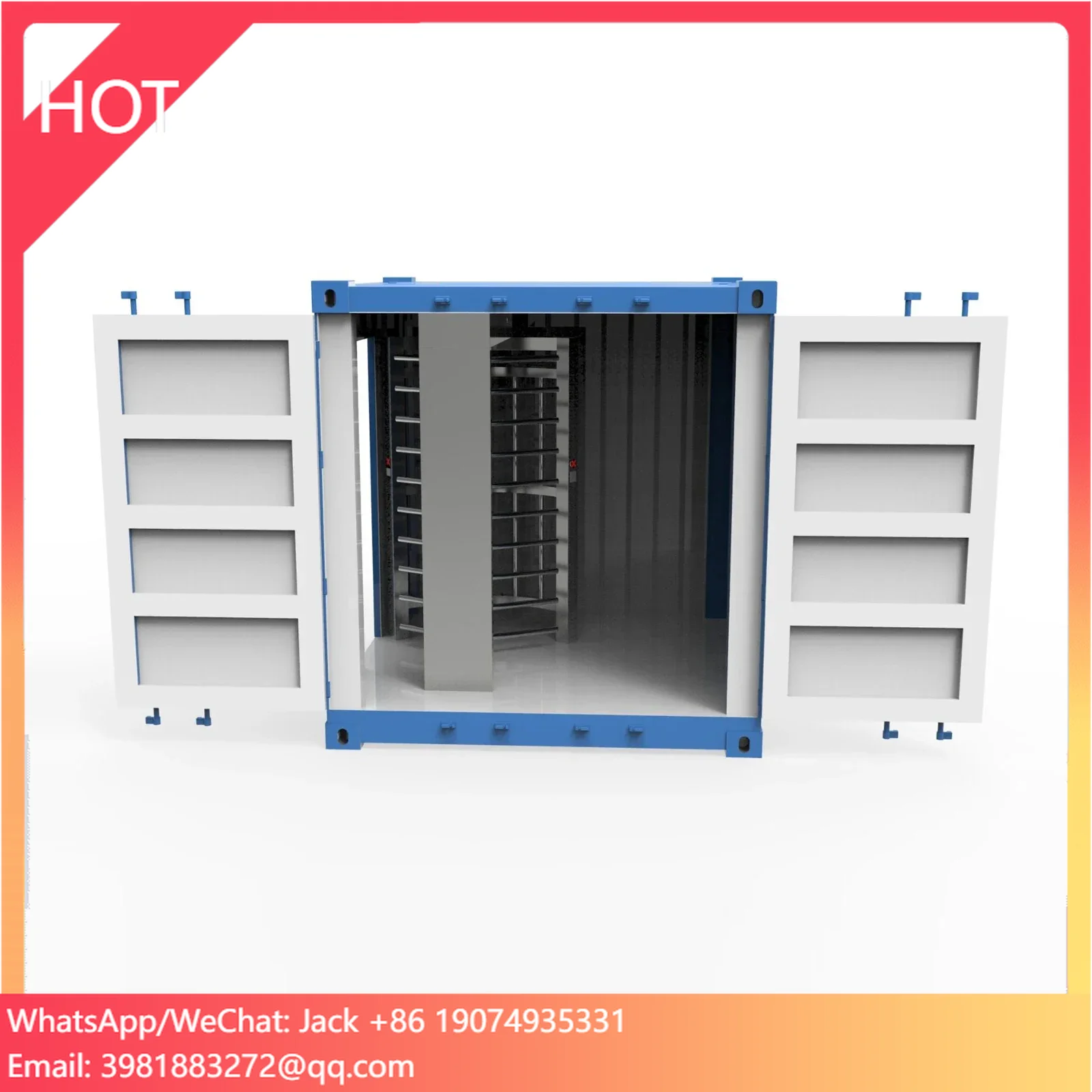 Container Turnstile For High-Security Applications With Integrated RFID &amp; Biometric Systems