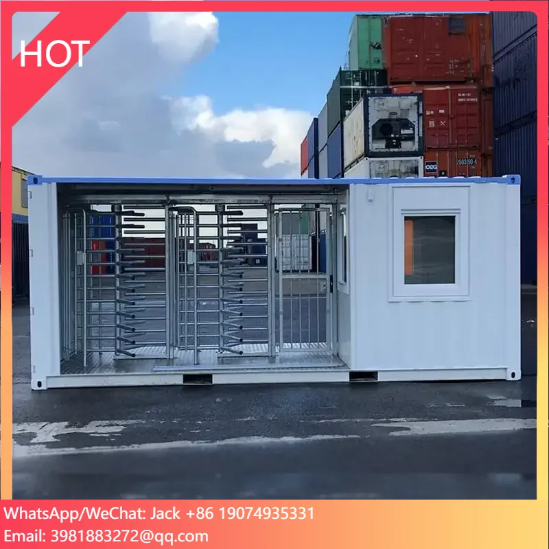 Outdoor Container Turnstile Gate For Secure Facility Access With RFID And Biometric Authentication