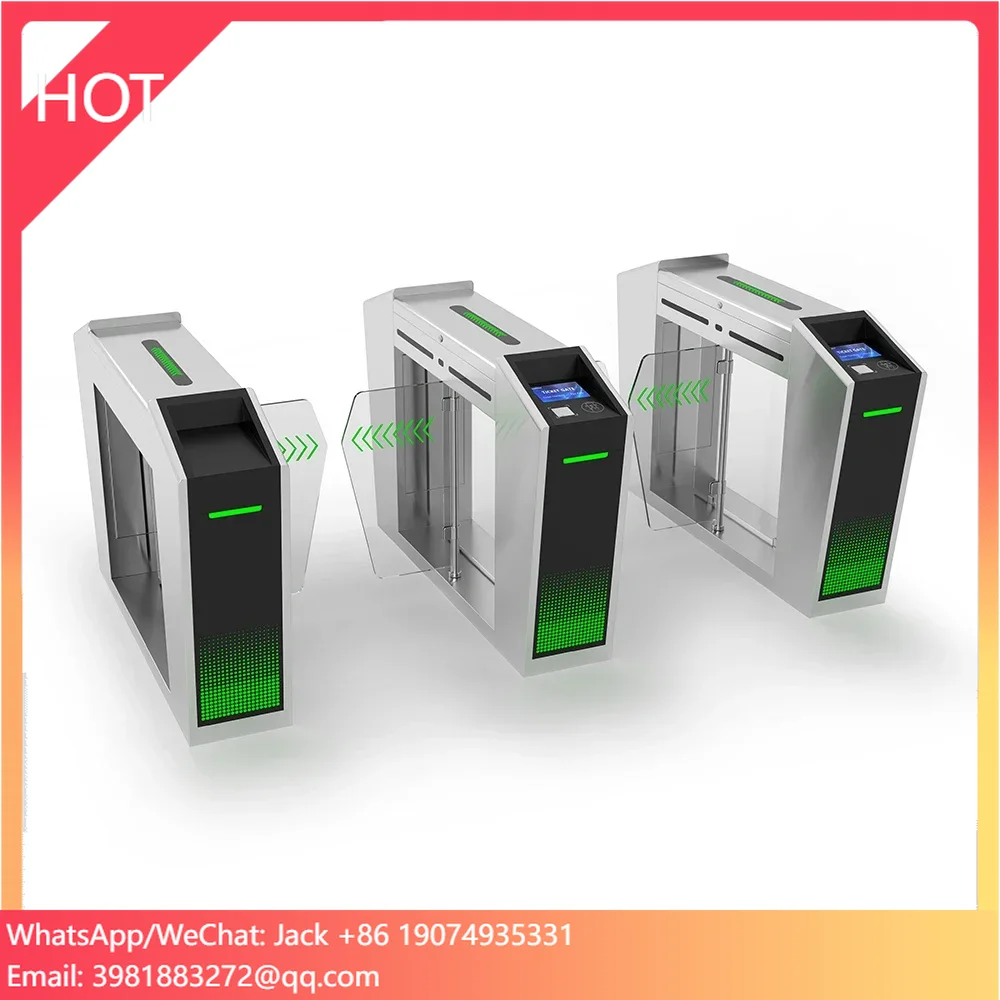 Screen-Equipped Swing Barrier Turnstile With Card QR And Face Recognition For Public Venue Security