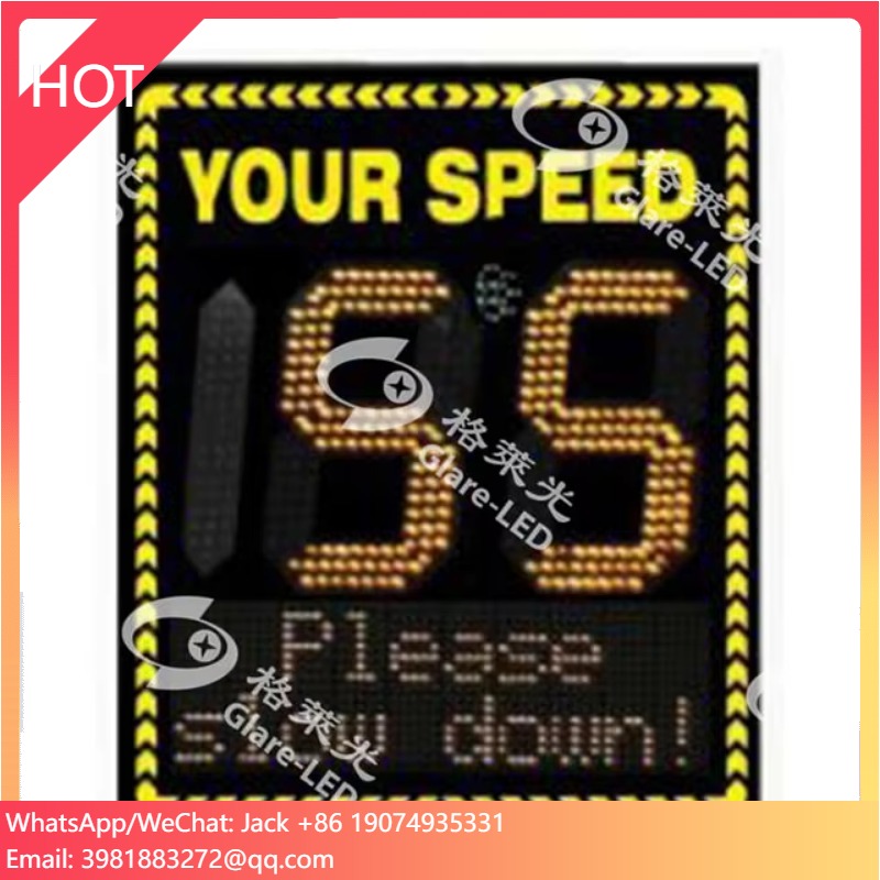 Highway Solar Power Radar Detection Pre-warning Sign Car Speed Limit Led Board Panel