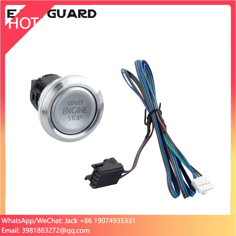 Push Start Stop Button For Ec002 Series Silver P3 Style Red Light Sliver Push Start Button
