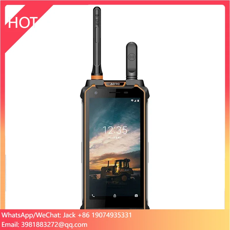 VHF/UHF 400-470MHz 0-5km Rugged DMR Walkie Talkie AORO M5 13PM+21MP Talkie Walkie Atex Ib T4 Android Walkie Talkie