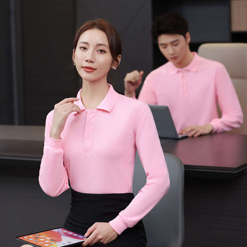 Lightning Delivery 240G Duoduo Cotton Solid Color Collar Long Sleeve Polo High Quality Business Leisure Cultural Enterprise