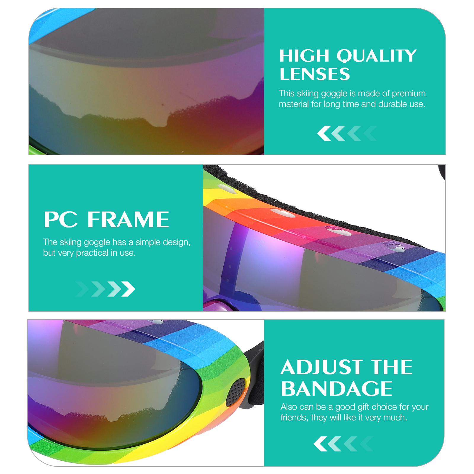 UV Protection Goggles Skate Glasses Skiing Cycling Riding Convenient Mountaineering PC Anti-Glare Outdoor Sports Climbing