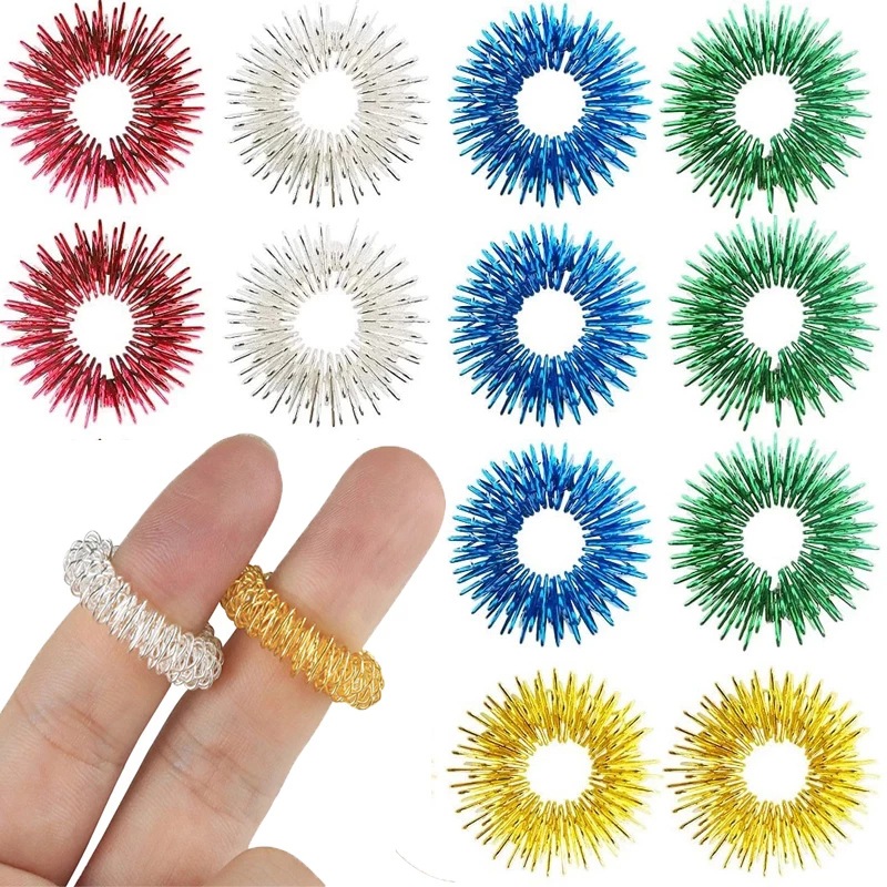 Finger Acupressure Ring Sensory ADHD Autism Stress Relief Anxiety Toy Adults Children Juguetes Antiestres Ansiedad