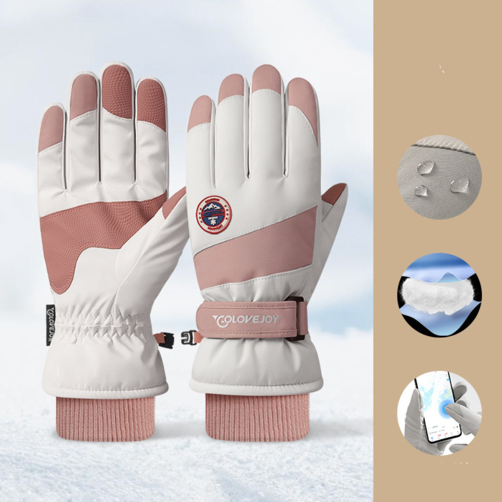 High-quality Winter Snowboard Ski Gloves Non-slip Touch Screen Waterproof Motorcycle Cycling Plush Warm Riding Gloves