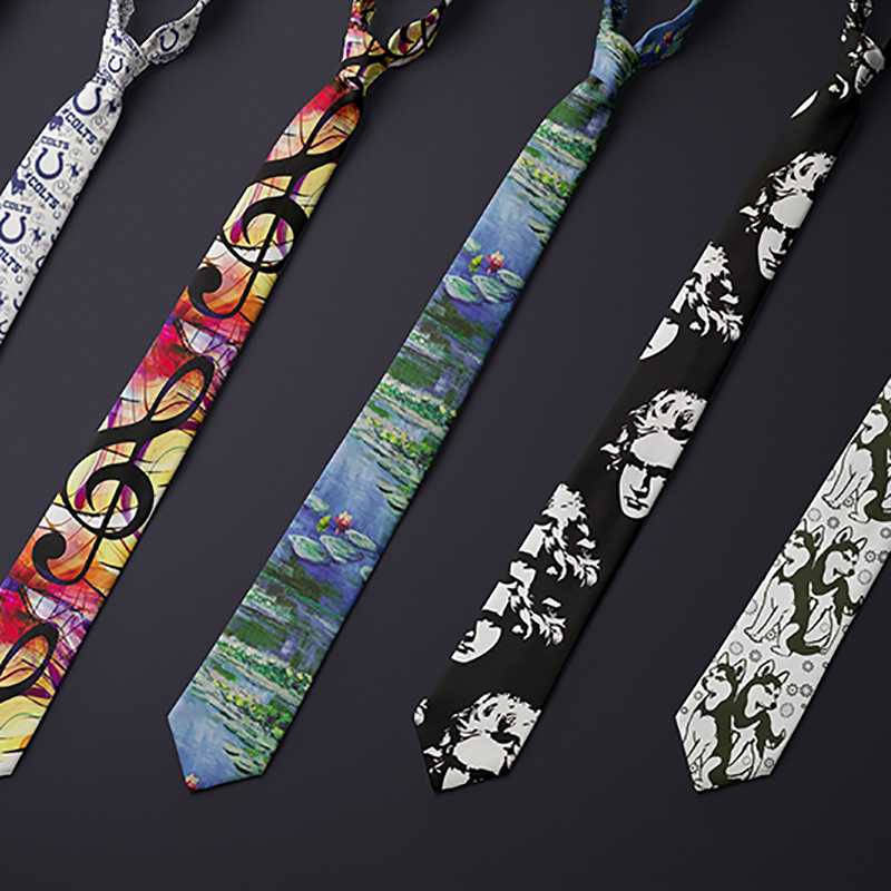 High Quality New Fashion Classic Slim Fashion Men&#039;s Tie Casual Skinny Music Printed Neckties Festival Business Party Gift