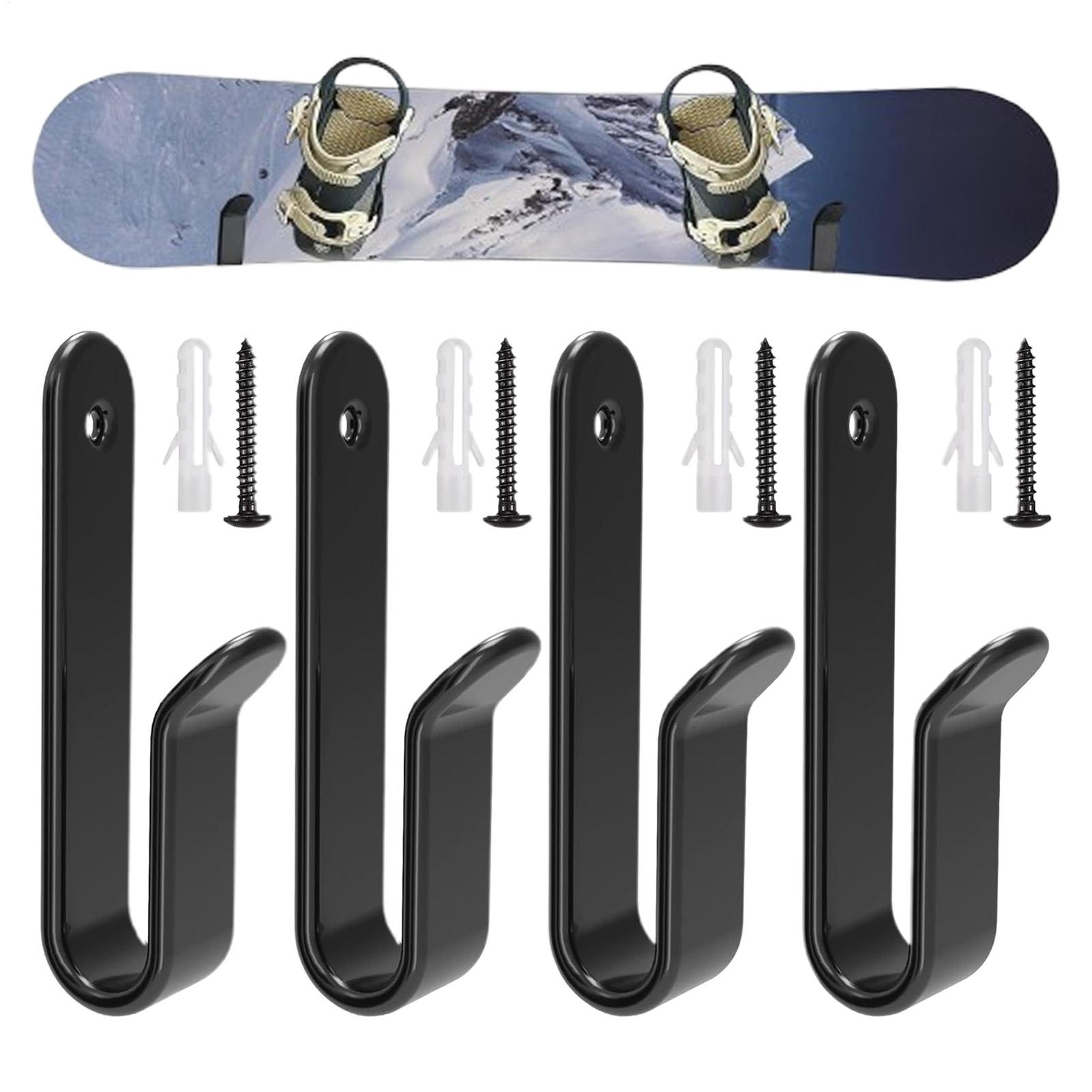 4PCS Snowboard Wall Mount Clips Snowboard Display Wall Mount Horizontal Snowboard Wall Rack Home and Garage SKi Board Storage