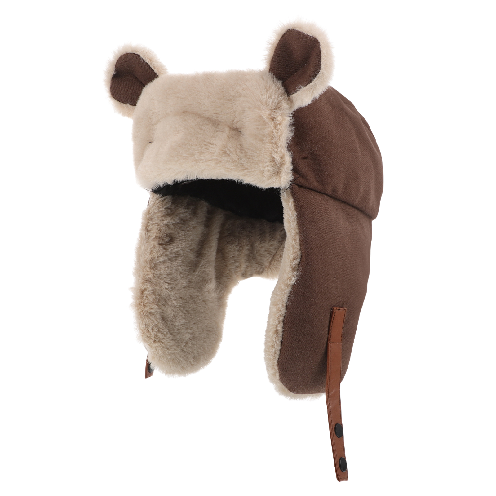 Thickened Warm Winter Bear Ears Hat Earflaps Windproof Outdoor Ski Hiking Protection Adjustable Comfortable Unisex Hat For Men
