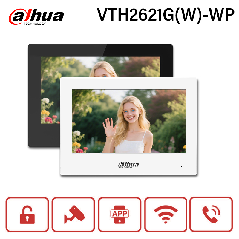 Dahua IP &amp; Wi-Fi Indoor Monitor White VTH2621GW-WP Black VTH2621G-WP Video Intercom 7&quot; PoE Screen IP Camera Monitor Full Digital