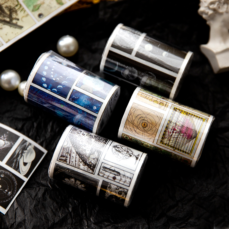 Journamm 50mm*2m  Vintage Washi Tapes Cosmic Planet 35cm Cycle Collage Photo Album Decor Junk Journal DIY Scrapbooking Supplies