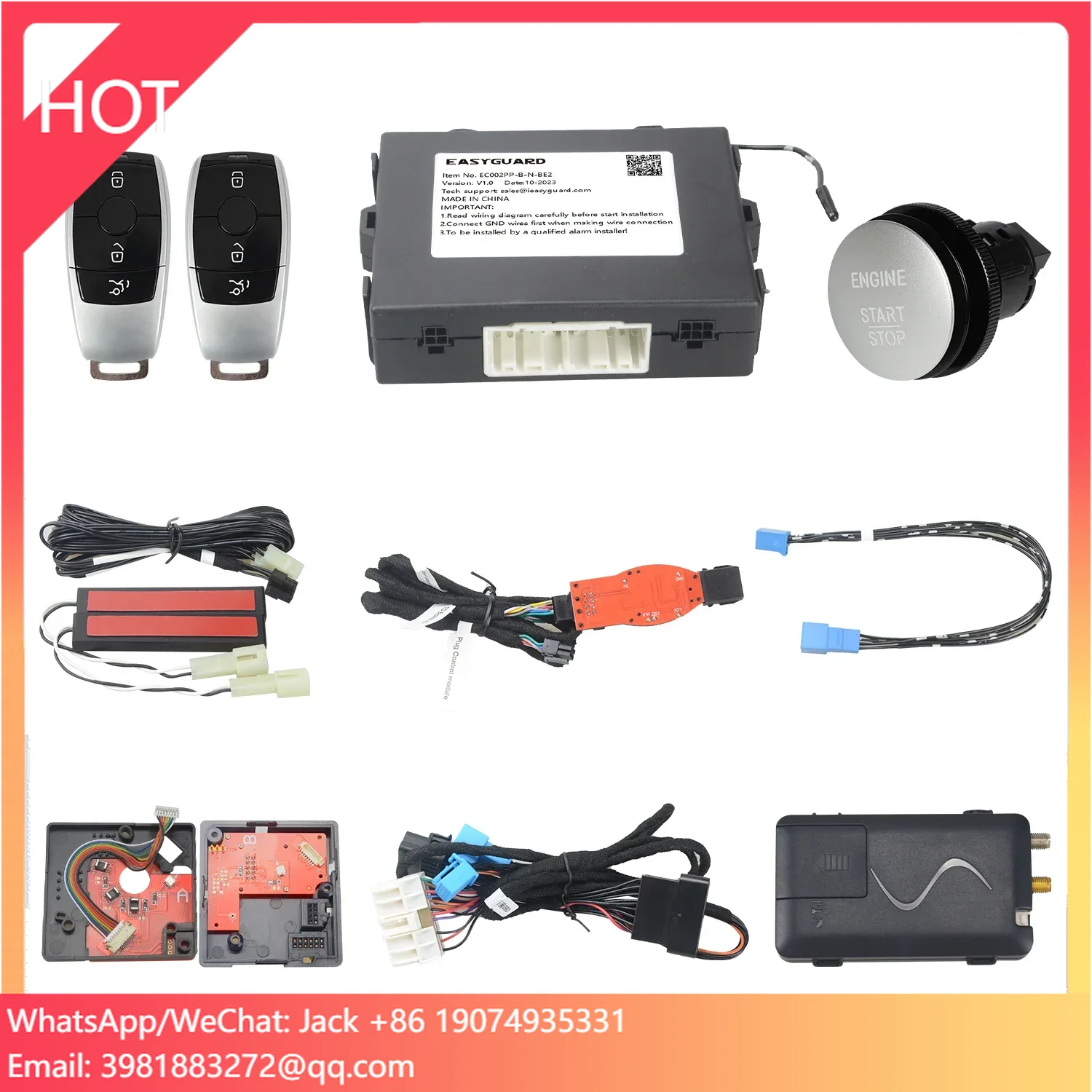 EASYGUARD Plug Play PKE Remote Starter Fit For 16-22 Benz V Class W447/ 16-22 Vito W447/ 16-22 Metris Smartphone App Control