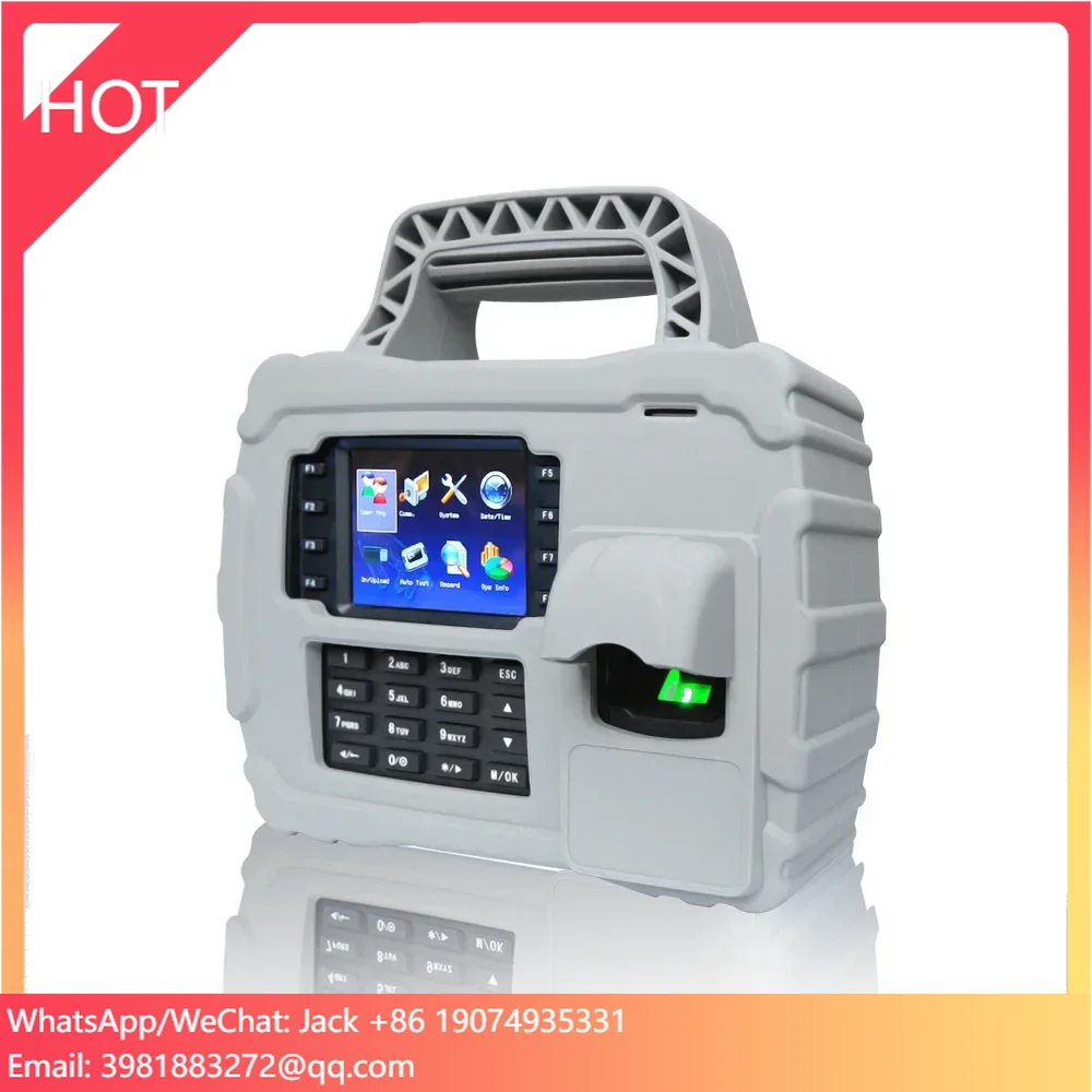 Portable Fingerprint Time Attendance Reader With Super Long Time 7600mAh Libattery