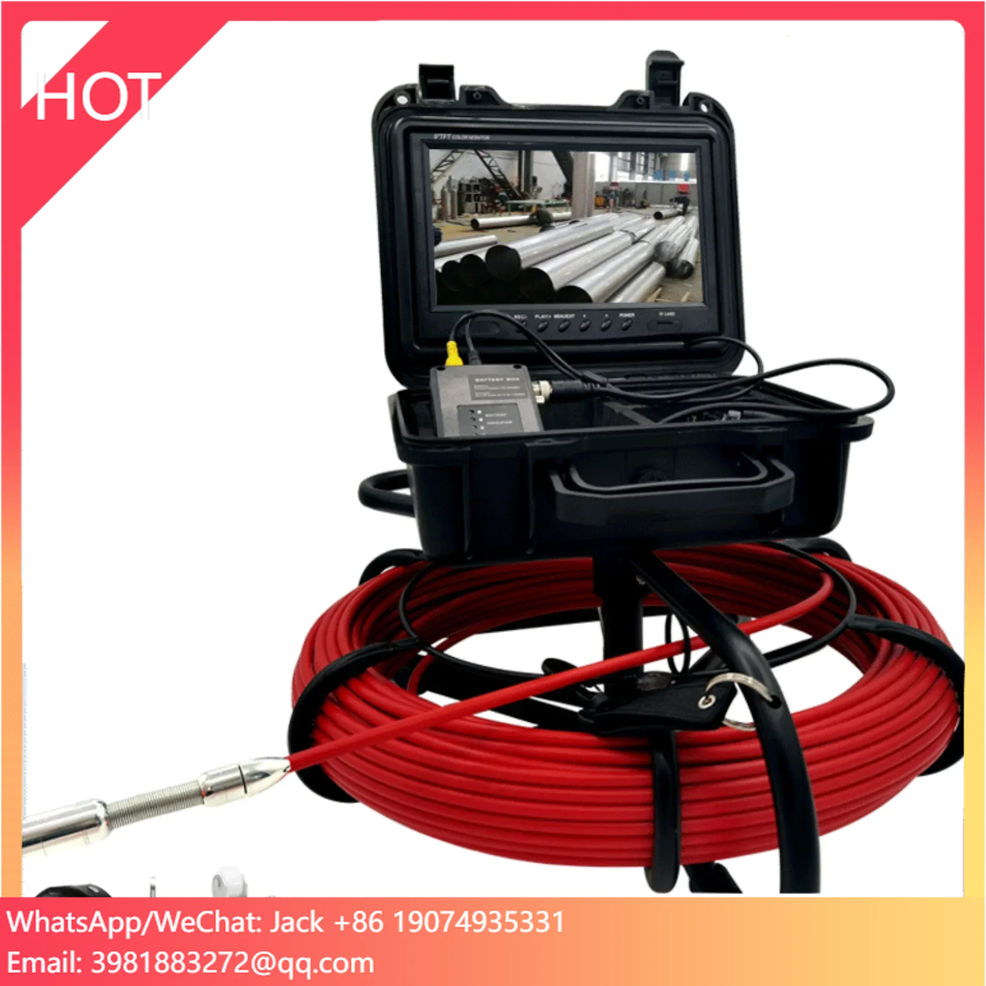 23MM Lens 20M Cable Industrial Endoscope Chimney Sewer Pipe Inspection Snake Camera System With DVR