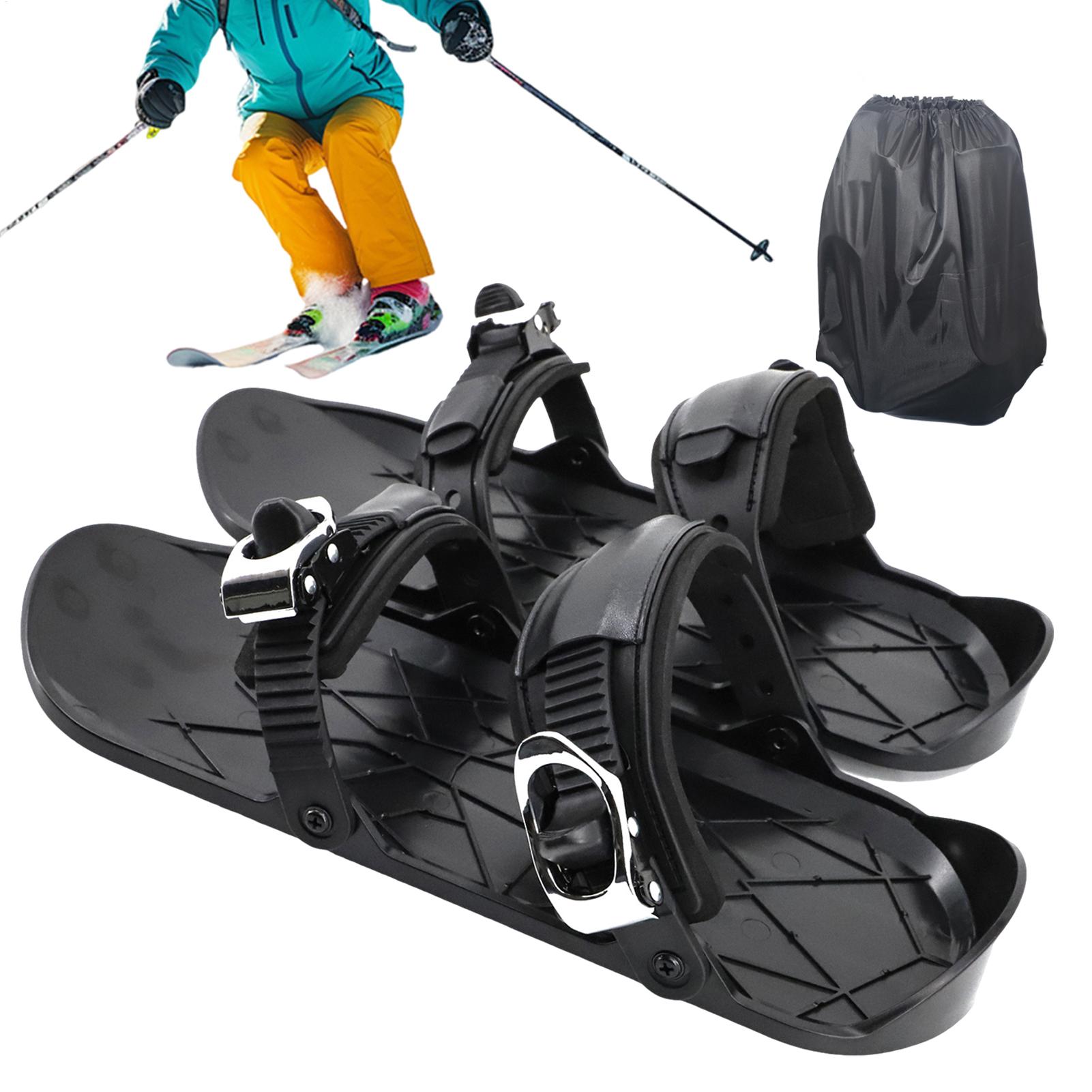 Short Snow Skates for Adults, Winter Ski Shoes with Shockproof Design, Breathable Snowblades for Beginners Outdoor Practice