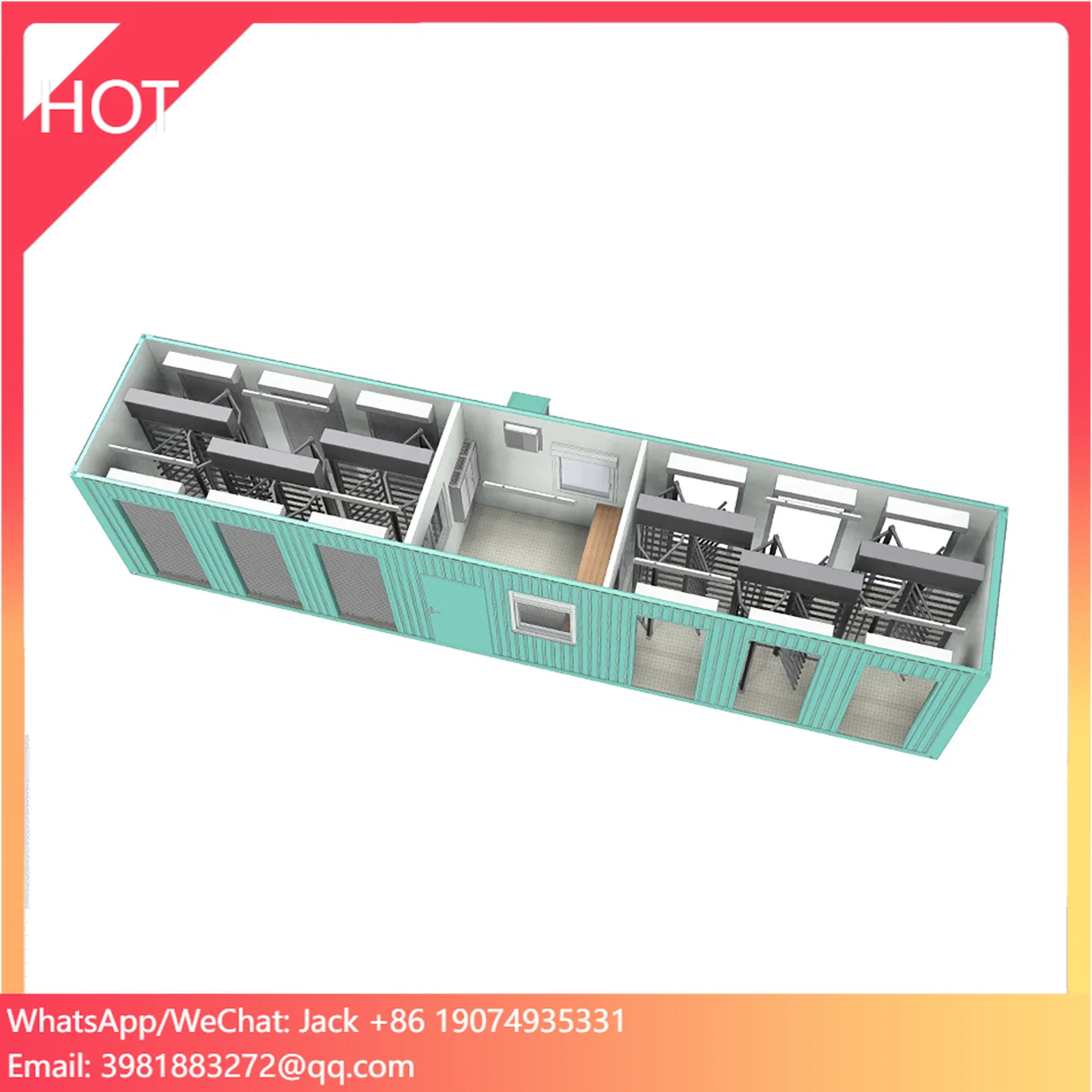 Secure Container Turnstile Gate For Industrial Sites With Biometric And RFID Support