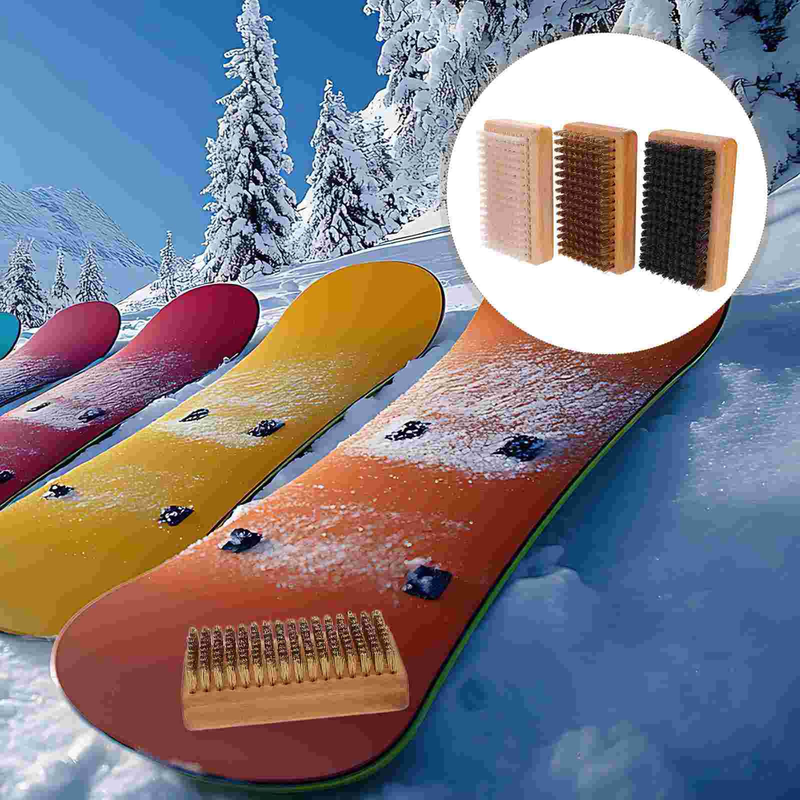 3pcs Snowboarding Gear Snowboard Wax Scraper Ski Brush Snowboard Gear Wax Equipment Snowboarding Accessories Snowboard Tool Ski