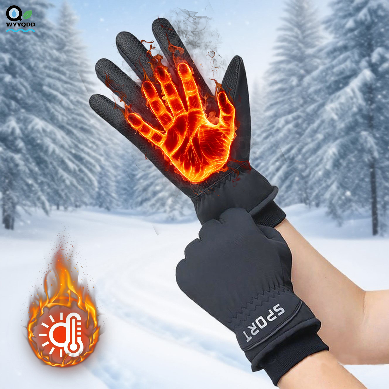 Winter Waterproof Ski Gloves,Driving Anti-Slip for Work Biking Running Touchscreen Water-Resistant Snow Ski for Cold Weathe