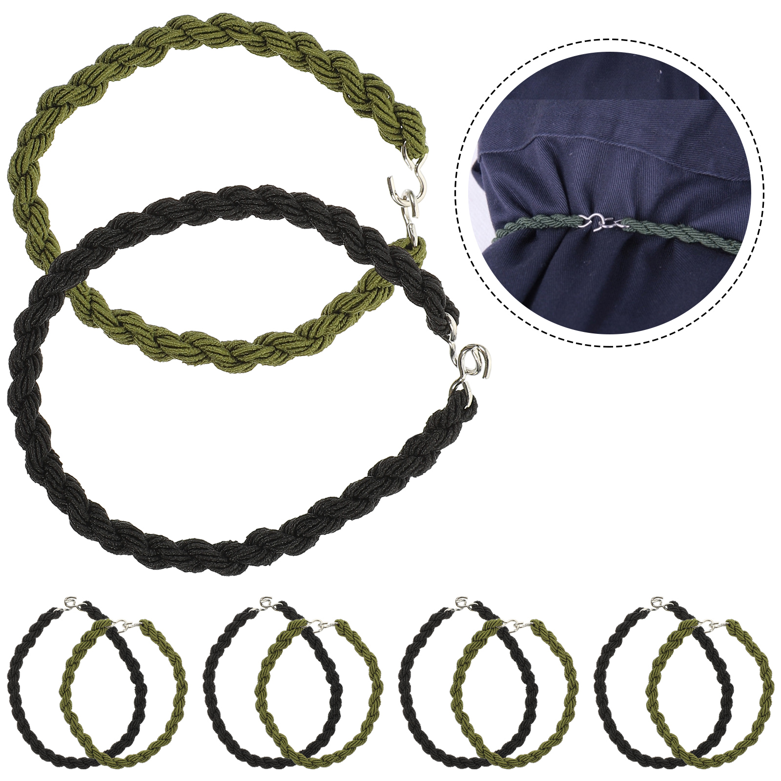 12pcs Professional Blousing Rope Multi-Function Trouser Leg Strap Elastic Compact Portable Outdoor Leg Tie Reusable Hiking