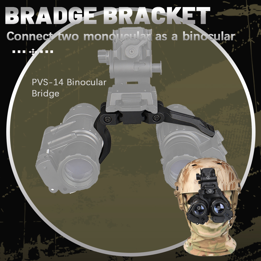 DVS-C Nylon Bridge Bracket Dual J-Arm Mount for AN/PVS-14 round Screen Night Vision Binocular NVG Field of View Adjustment
