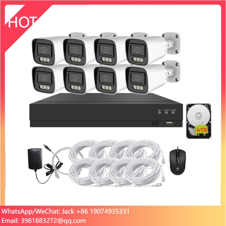 8 Channel Outdoor Two Way Audio Full Color Night Vision Poe Nvr Kit Cctv Ip Home Camera Security System 4K 8MP