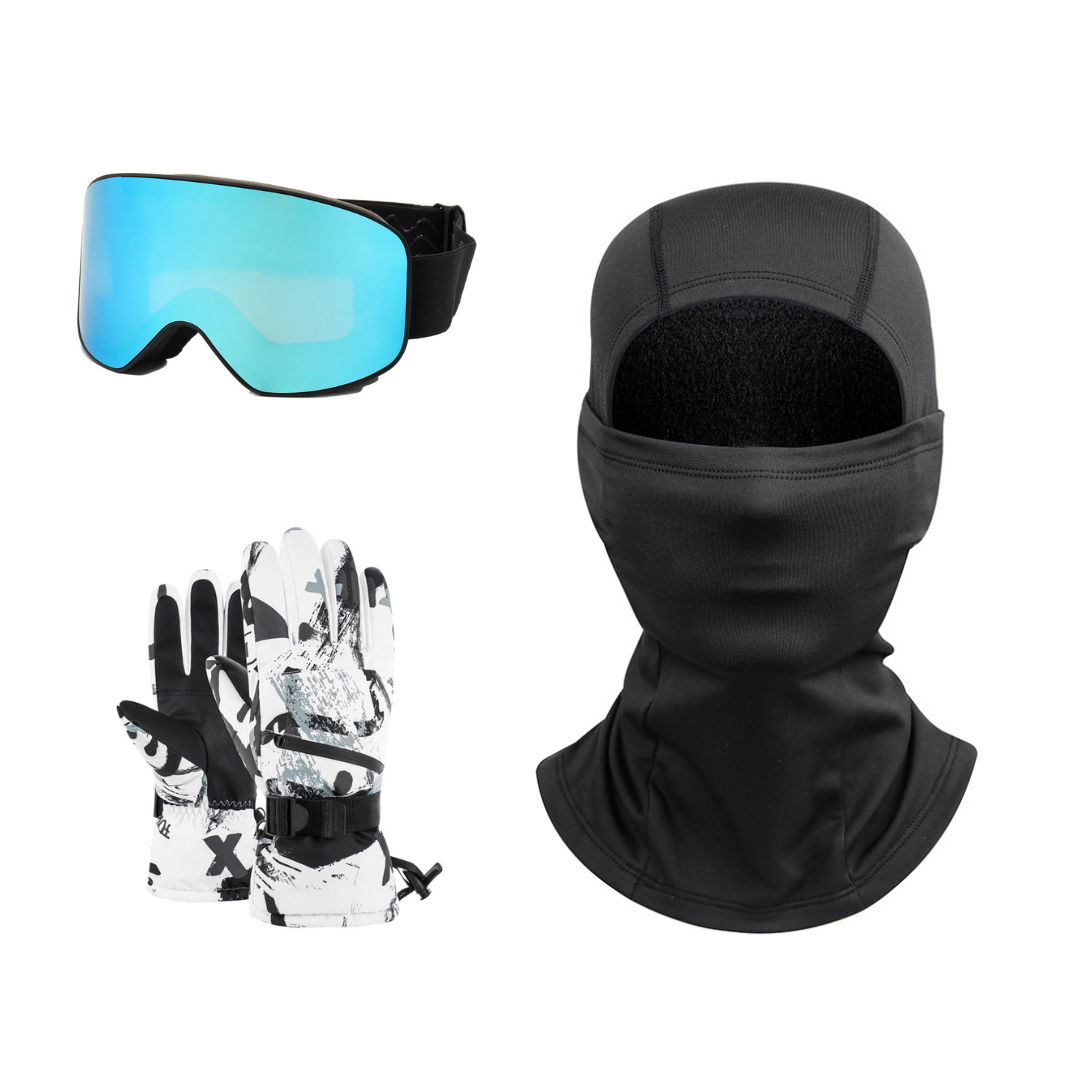 Skiing Gloves and Skiing Goggles Full Finger Long Biker Gloves Winter Facemask Racing Windproof Equipment Combinatorial