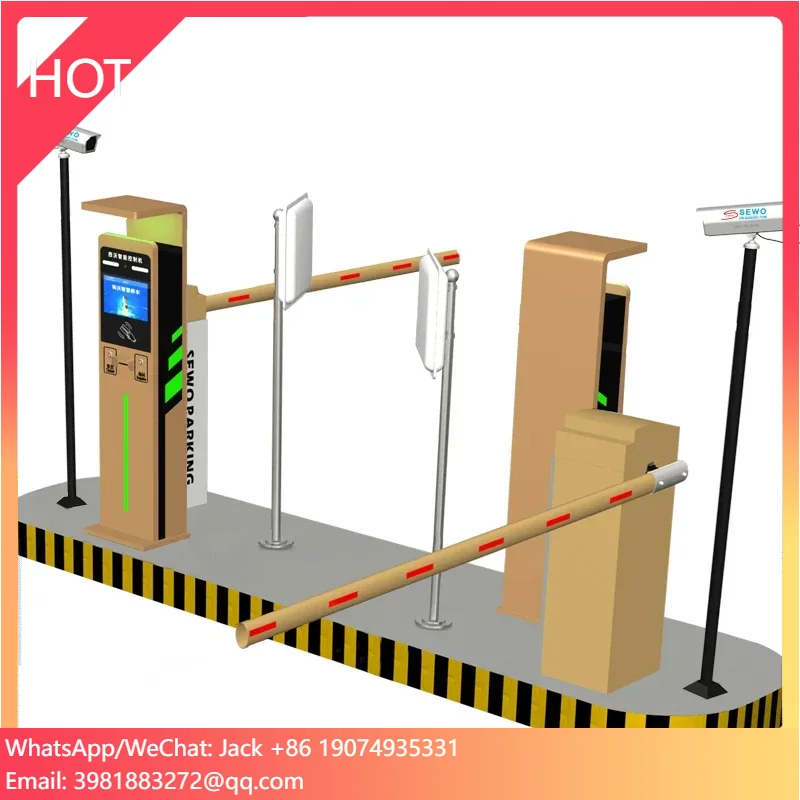 SEWO RFID Parking System Automatic Vehicle Access Control Gate Boom Barrier Gates For Parking Carport Lots