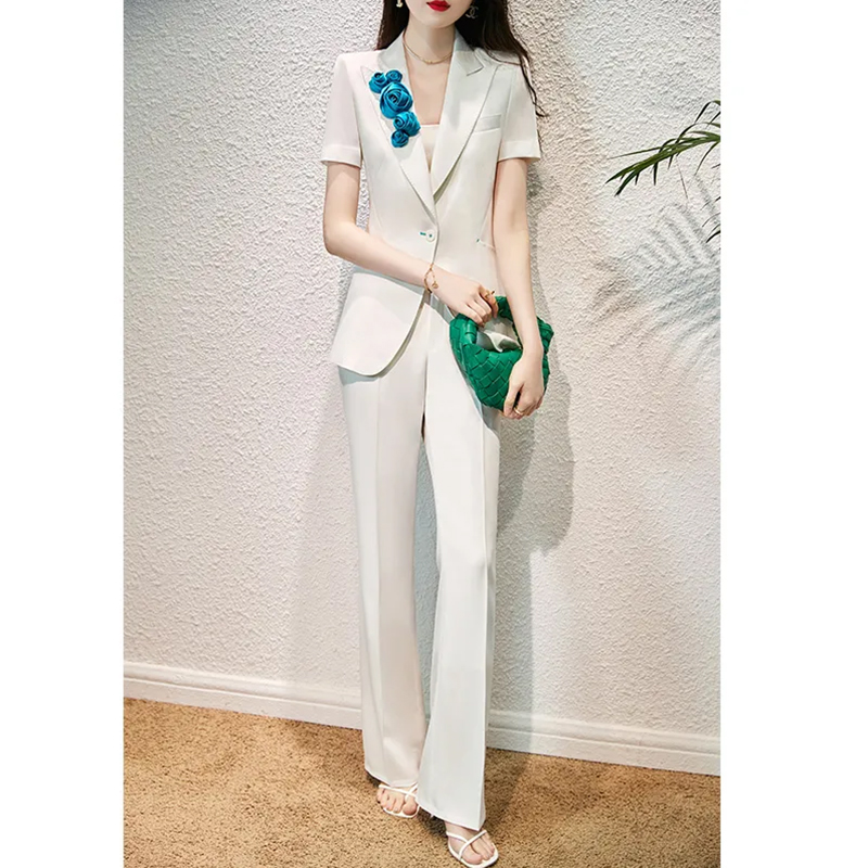 Formal suit Suit suit women summer style thin two pieces of fashion casual short sleeve royal sister high-end suit