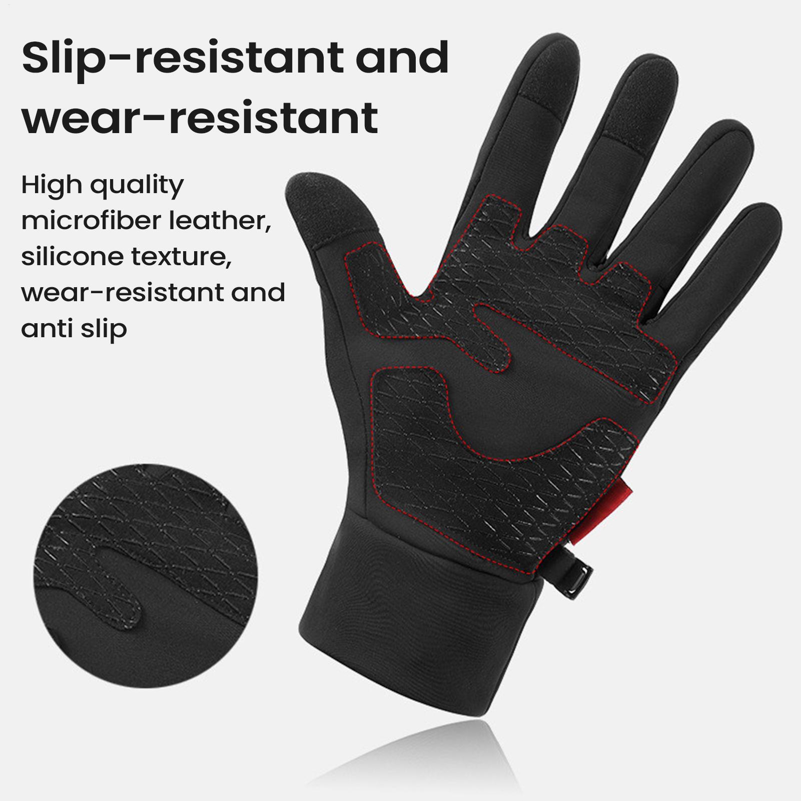 USB Heated Gloves 3 Temperature Settings, Touchscreen Mittens with Pockets for Motorcycle Cycling Camping Hunting Outdoor