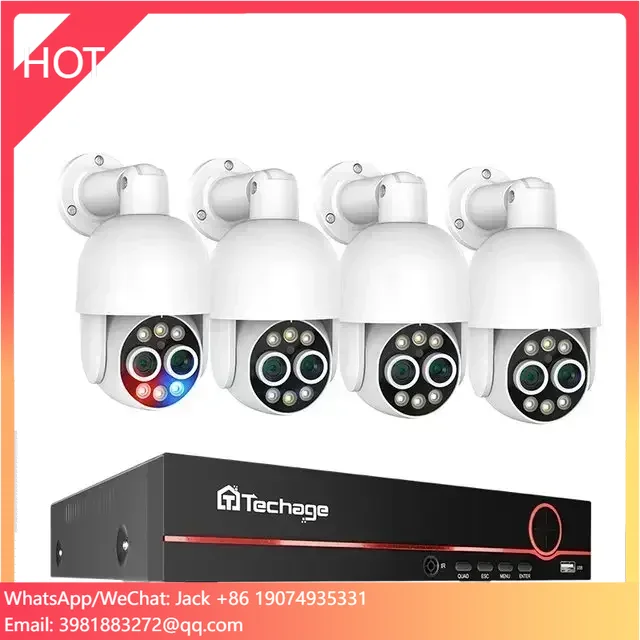 4K 8Mp Ptz Dual Camera Kit 8X Optical Zoom Auto Trackings Ptz Network Cctv Security Camera System