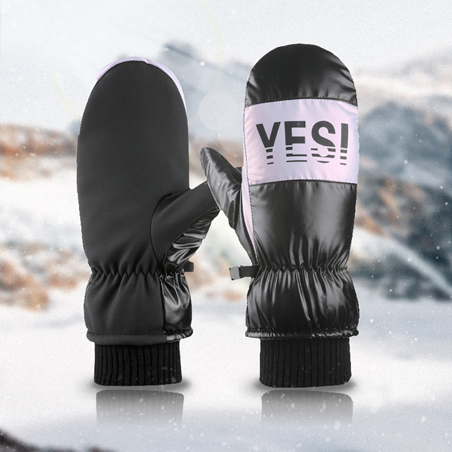 Ski Mittens - Winter Warm Classic Snow Mitten Glove for Skiing, Snowboarding and Mountaineering Outdoor Sport Ski Gloves