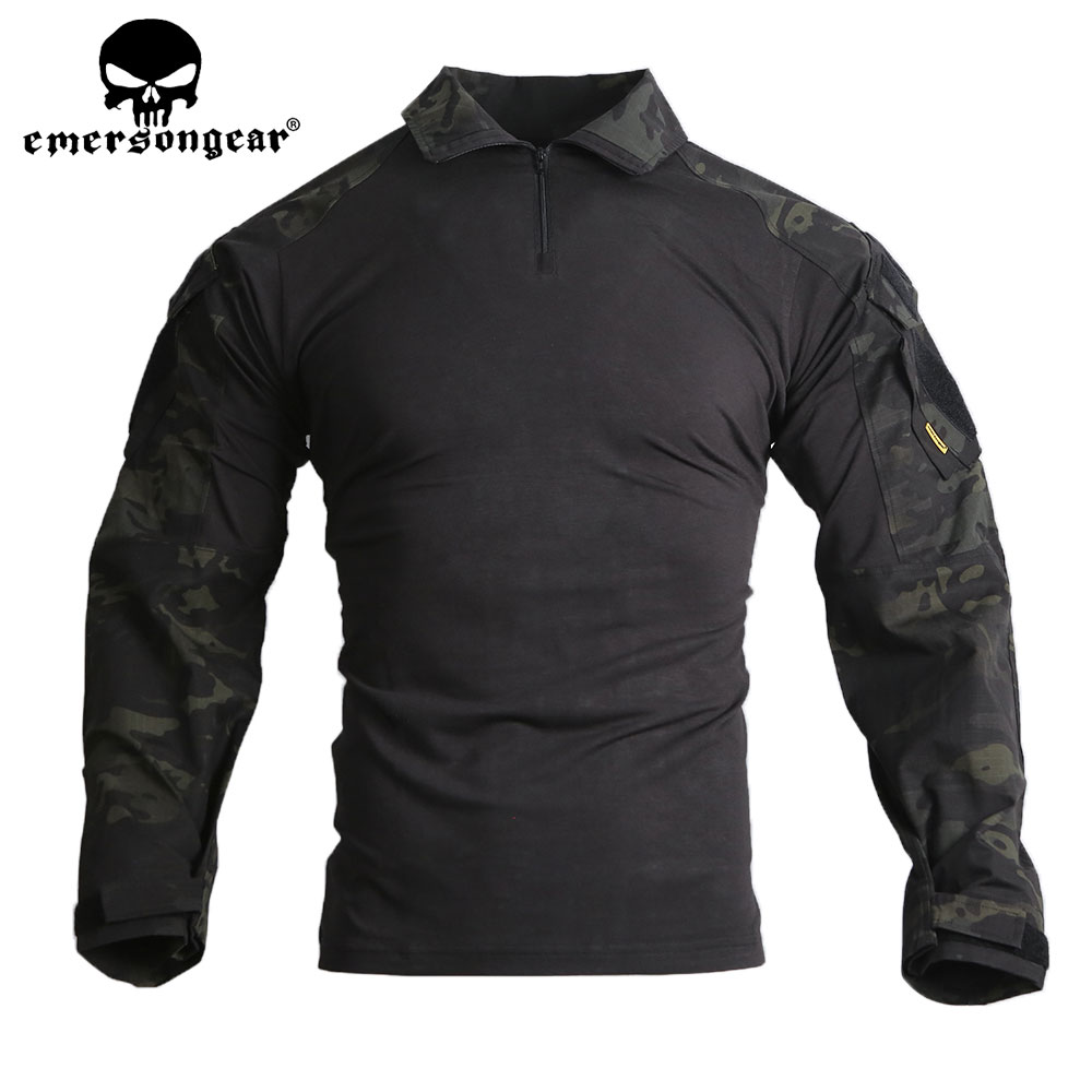 Emersongear G3 Tactical Combat T-shirts Hunting Airsoft Tops Multi-camo Long Sleeve Mens Militiamen Camoflage T Shirts MCBK
