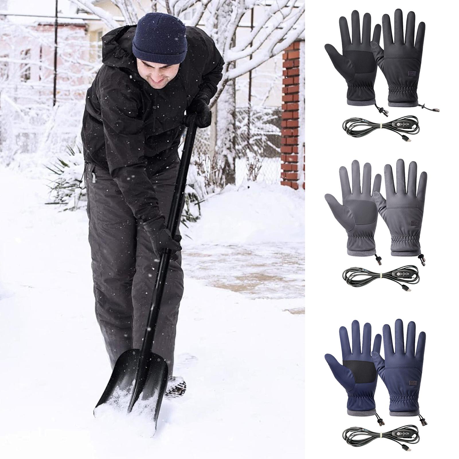 USB Heated Gloves 3-Level Adjustable, Touchscreen Winter Gloves for Motorcycle Running, Cold Weather Work & Outdoor Activities