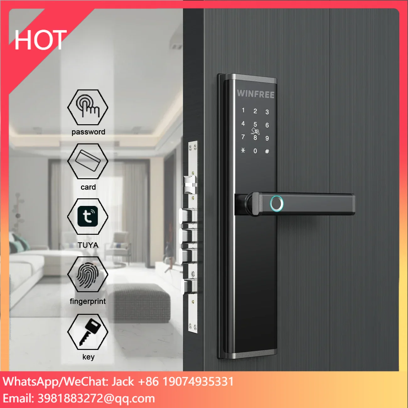Factory Price WiFi TTLock Smart Door Lock Digital Keypad Electronic Keyless Door Lock Intelligent Smart Locks for Front Door