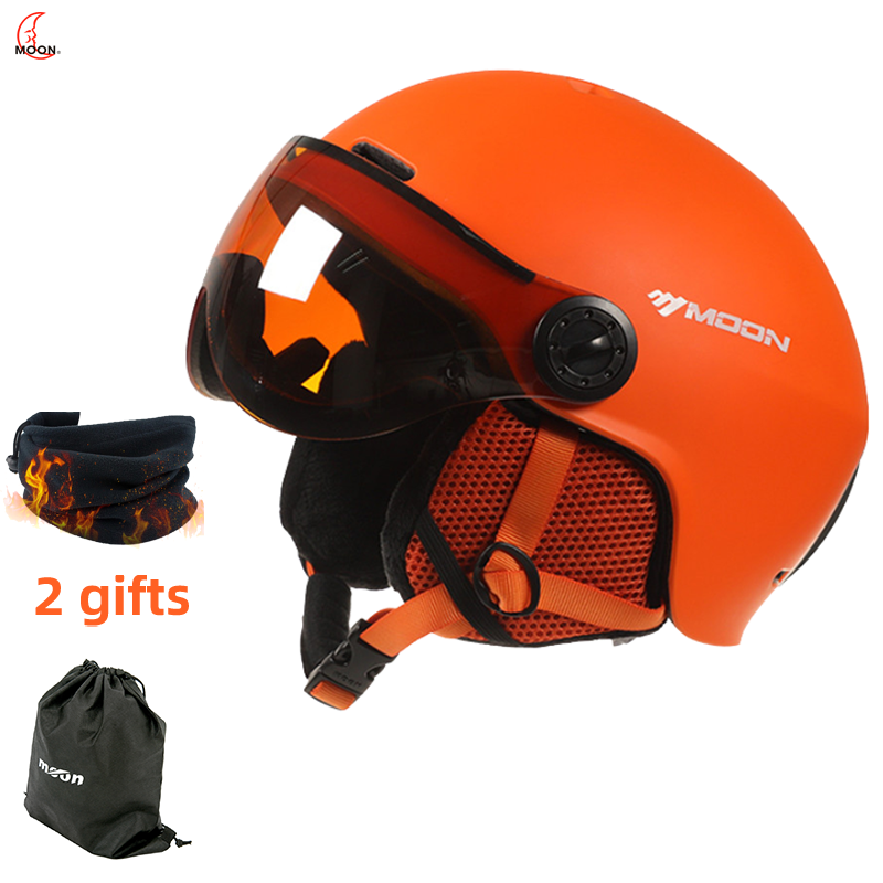 MOON Ski Helmet with Goggles for Adults, Winter Snowboard Helmet, Warm Skiing & Snowboarding Protection, Adjustable