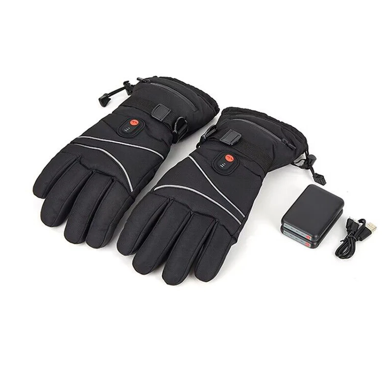 2024 hot sale insulated waterproof Outdoor winter gloves sport Touch Screen 5v Battery Heated Gloves Rechargeable & spilt finger