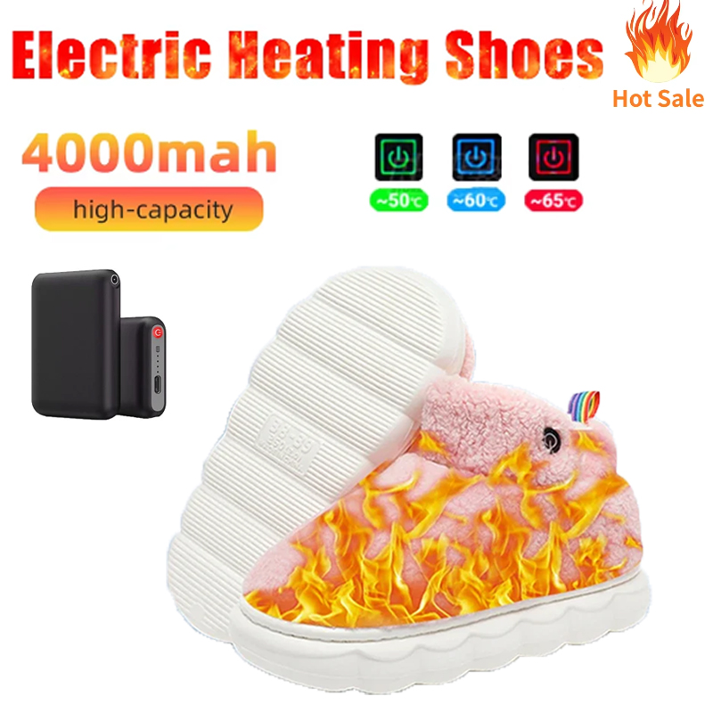 4000mAh Electric Heated Shoes Battery Thermal Men's Women's Heating Shoes Electric Shoes Washable Warm Pad Heating Insoles