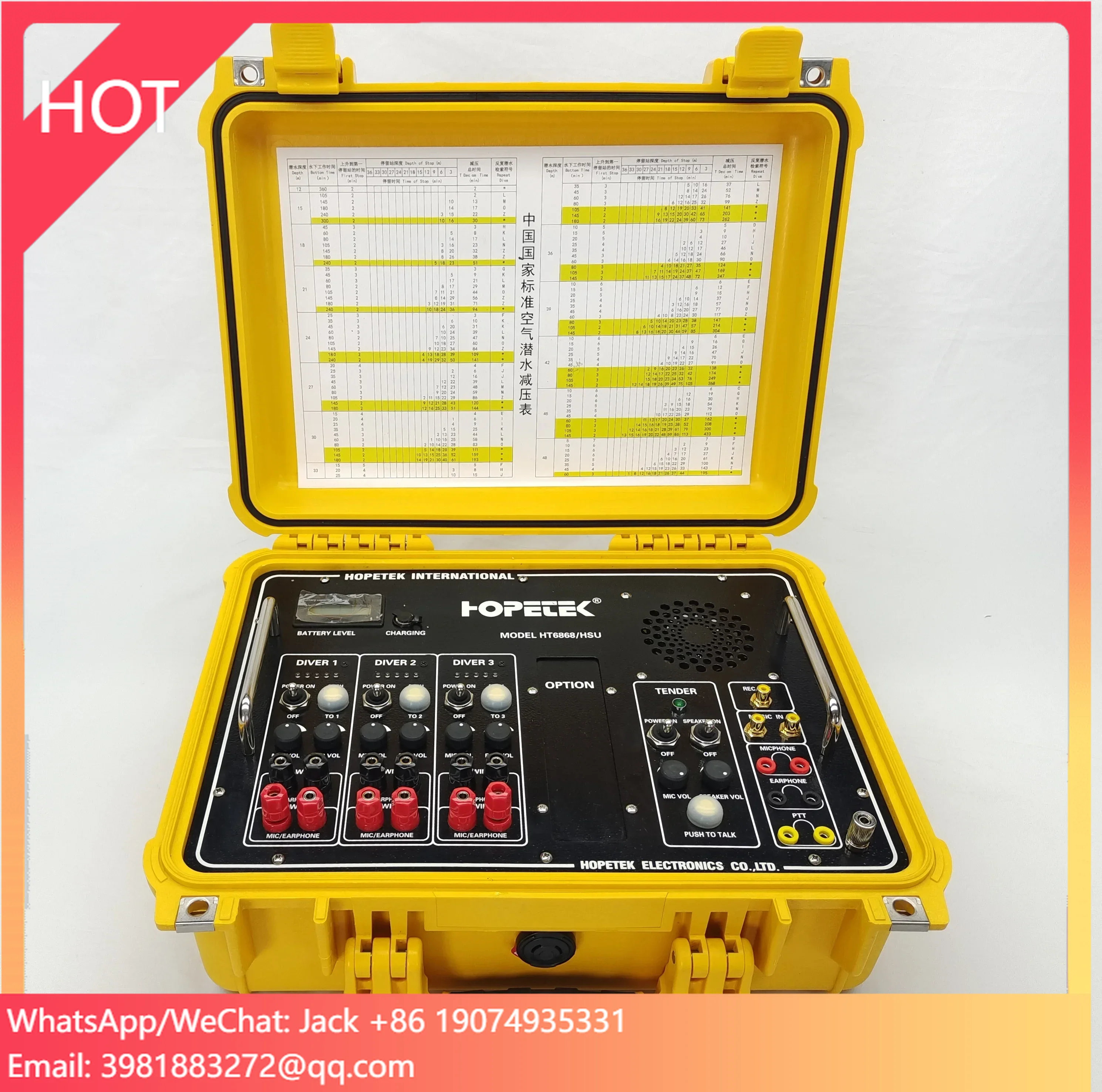 HOPETEK Factory Direct Sale Underwater  Diving Communication  HT-6868 Three Divers Underwater Diving Communicator