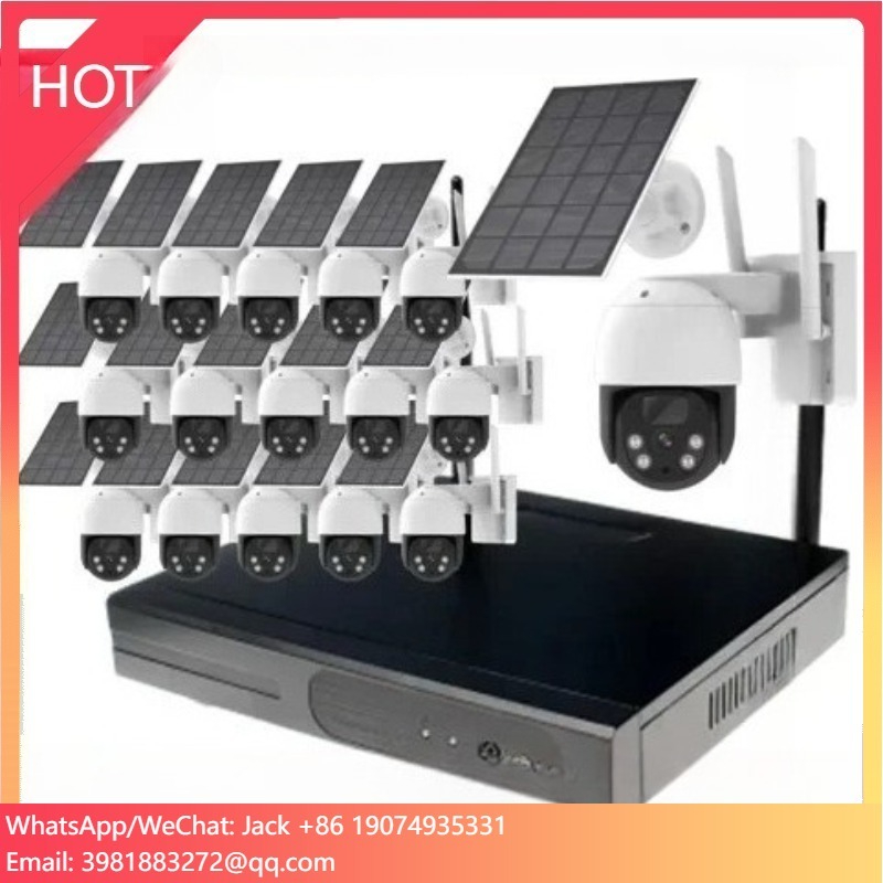 Battery Solar Power 16CH 3MP Wifi Surveillancer 2Way Audio PT Camera Wireless NVR System Kit