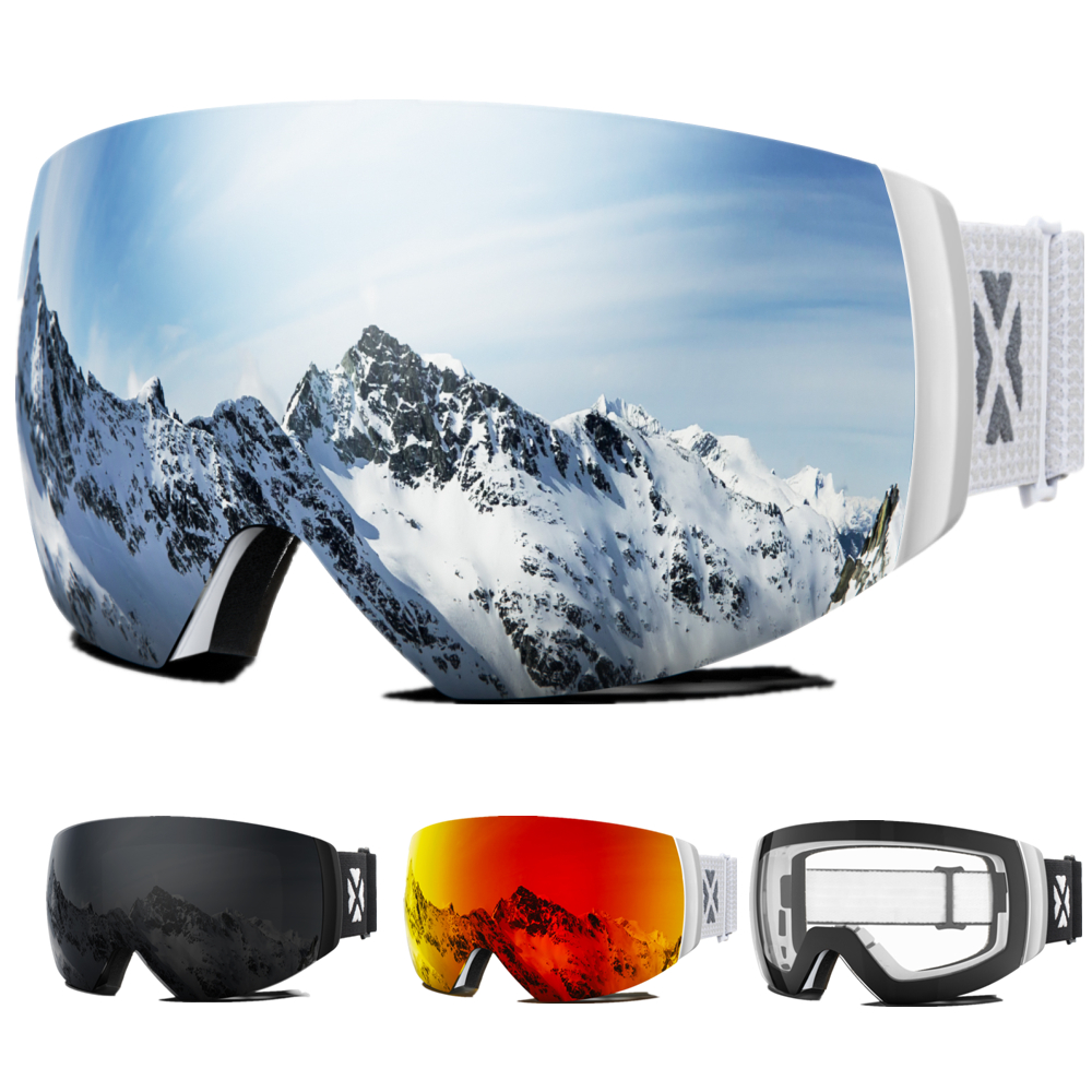 JULI Professional Magnetic Ski Goggles Double Layers Lens Anti-fog UV400 Big Ski Mask Glasses Snowboard Goggles For Men Women