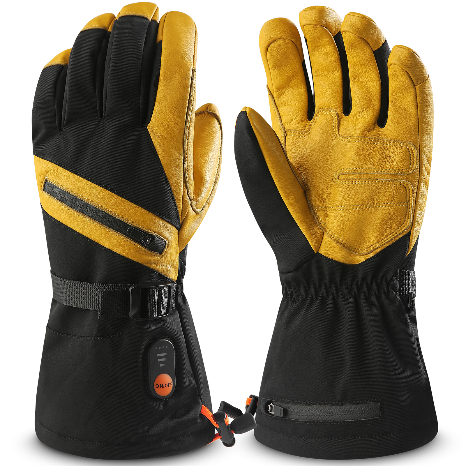 Durable Rechargeable Battery Operated Cow Leather Work Heated Gloves Winter Outdoor Working and Sports Heated Gloves