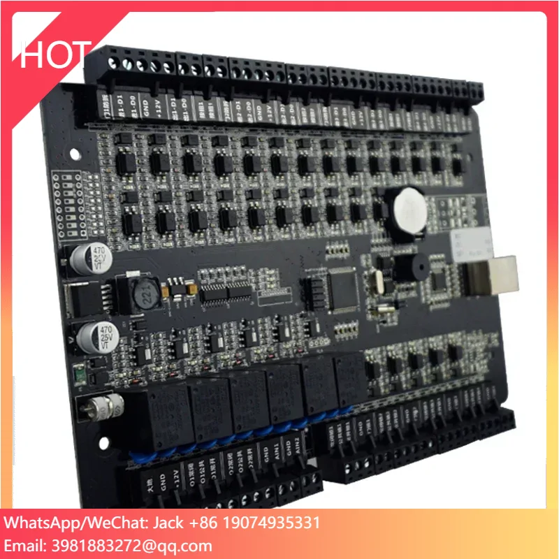 TCP/IP four door access controller with fire alarm port and burglar alarm port and  SDK free offered