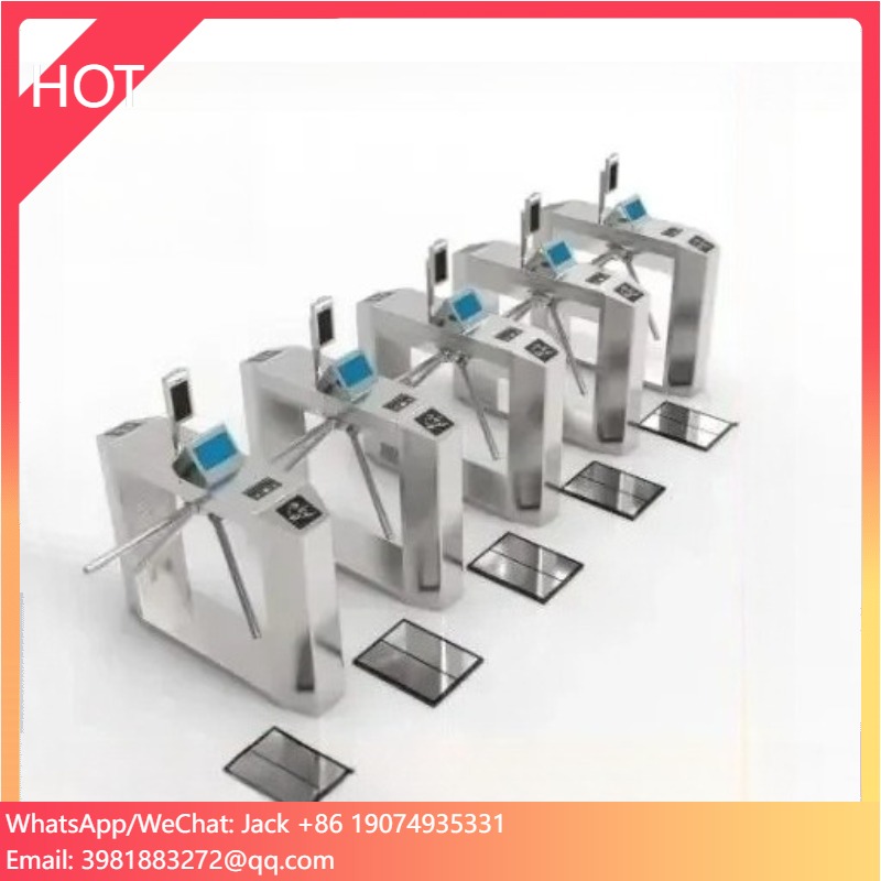 Turnstile Tripod Doors With Fingerprint Access Control, ESD Barrier Gate, And RFID Reader For Secure Entry