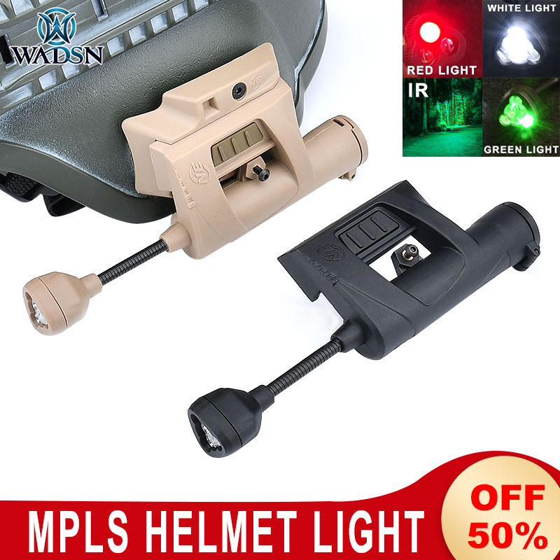 WADSN Tactical Helmet Light Charge Mpls 4 Modes Red Green IR Laser Lamp Energy Saving Hunting Civilian FAST Helmet Flashlight